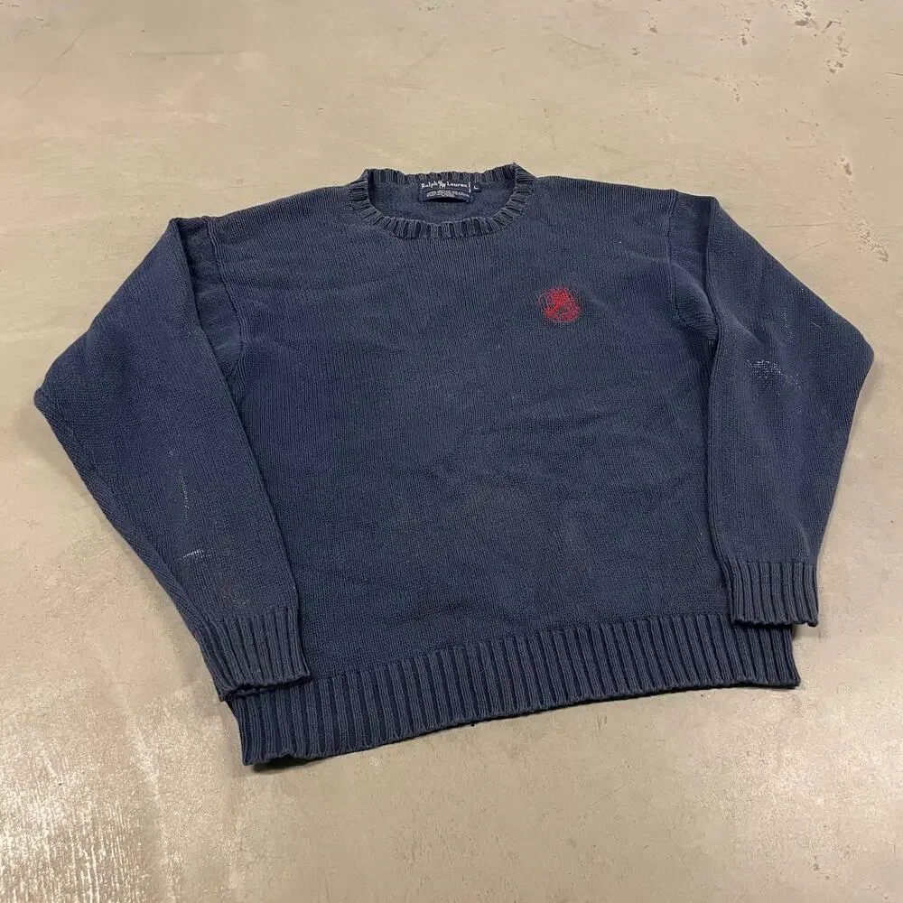 90s grungy distressed Ralph Lauren sweater
